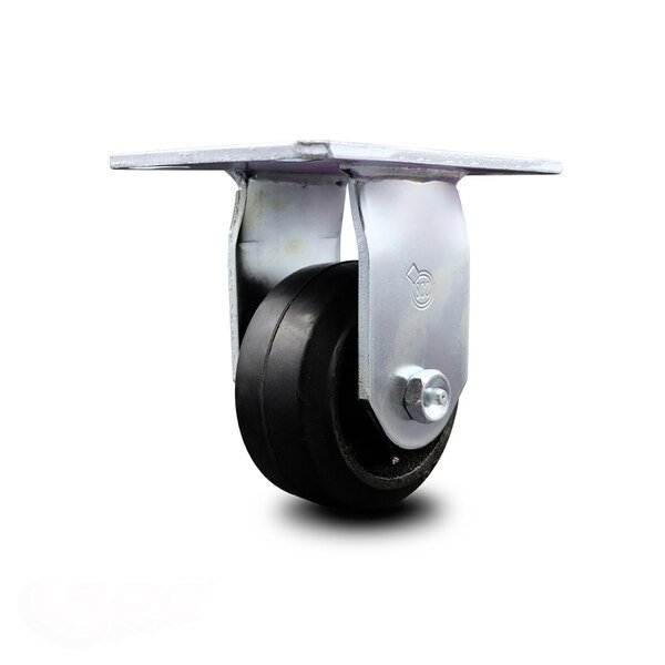 4 Inch Heavy Duty Top Plate Rubber on Steel Rigid Caster with Ball Bearing SCC, Service Caster, Mfr#: SCC-35R420-RSB